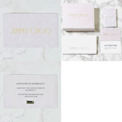 【未使用品】JIMMY CHOO ジミーチュウ カードケース ベージュ系 付属品完備の画像