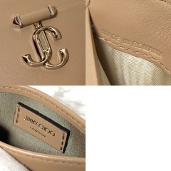 【未使用品】JIMMY CHOO ジミーチュウ カードケース ベージュ系 付属品完備の画像