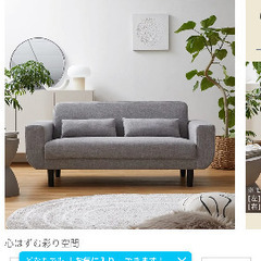 LOWYA 2名掛けソファー(グレー)の画像