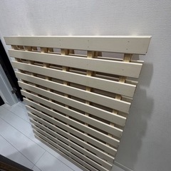 ベッド　すのこ　脚付き　ブラウン　木目　木製　セミダブルの画像