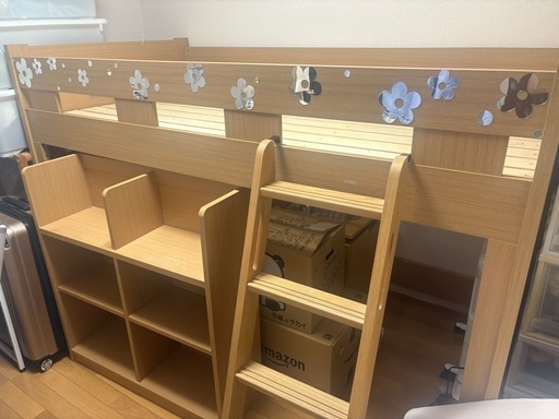 木製ロフトベッド　　ナチュラルウッド　京都府南部　4点セット　近隣引き渡し限定 木製ロフトベッドナチュラルウッド京都府南部4点セット近隣