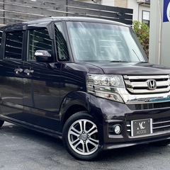 安心の総額表示！車検満たん★ホンダN-BOXカスタム禁煙車バックモニター電動スライドドアBluetoothナビTVステアリングスイッチetc純正アルミホイールの画像