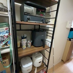 キッチンラック　ブラウンの画像