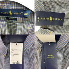 186000 POLO RALPH LAUREN ポロ・ラルフローレン 長袖ワイシャツ　 ブルー　ホワイト メンズ 2点まとめ売り [0000000001773]の画像