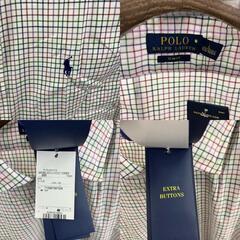 186000 POLO RALPH LAUREN ポロ・ラルフローレン 長袖ワイシャツ　 ブルー　ホワイト メンズ 2点まとめ売り [0000000001773]の画像