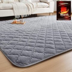 季節の変わり目は　極厚25mm  135×185cm 約1.5畳 グレー【7層構造・ 奇跡の素材グラフェン配合】 接触温感 吸湿発熱 断熱 蓄熱 遠赤保温 あったか アルミシート入り 厚手 防音 静電気加工 滑り止め付 こたつ敷きマット 床暖房 ホットカーペット対応 抗菌防臭 の画像