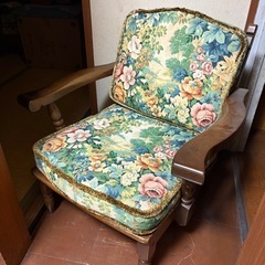 日時限定引き取りのみ　コスガ家具 花柄 アンティーク アームチェア ヴィンテージの画像
