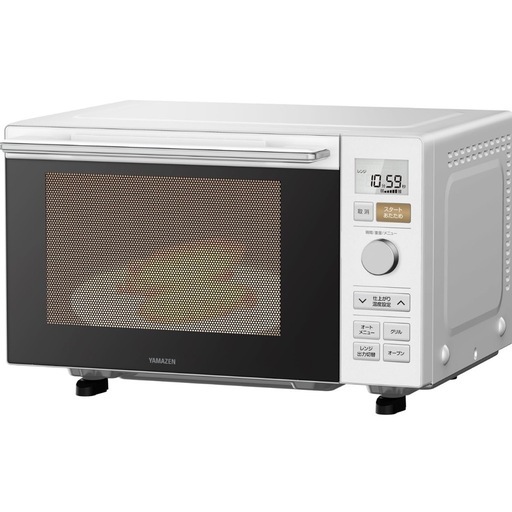 [山善] 電子レンジ オーブンレンジ 18L 一人暮らし 二人暮らし フラットテーブル トースト機能付き オーブン機能付き 自動メニュー18種類 簡単お手入れ グリル機能 ホワイト YRP-F181TV(W)