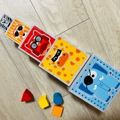 ジャドール　知恵玩具　型はめ　タワー　ブロック　積み木　　木製　の画像