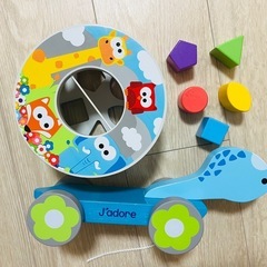 jadore　かめ　引っ張る　ジャドール　木製　かめ　型はめ　ブロック　積み木　の画像