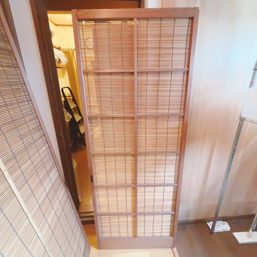 レトロ建具 夏戸 2枚セット 簾戸 御簾戸 簀戸 葭戸 夏障子 すど 引き戸 シンプル アジアン レトロ 古民家 古民芸