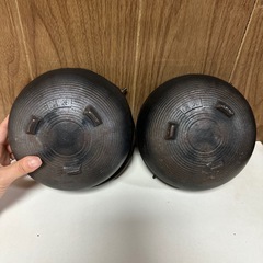 鉄鍋 & ステーキ 山菜鍋 2個セット 木製の蓋付き 扇矢本舗の画像