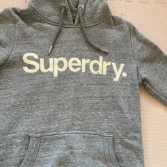 Superdry グレー フード付きパーカー UK 8の画像