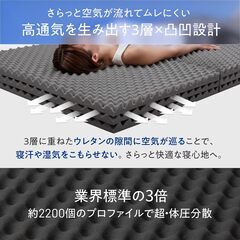 【美品】INOSLEEP シングル三つ折りマットレス　￥8,980の品　使用3日間のみの画像