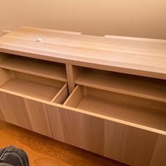 木製テレビ台　キャビネット　引き出しの画像