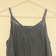 SALE！レーストリム付き ブラックキャミ ロングワンピースの画像