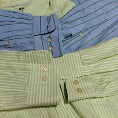 【まだ受付中･送付可能】UNIQLO ユニクロ カラーワイシャツ M ブルー系＆グリーン系 2枚 メンズM 早い者勝ちです✨✨の画像