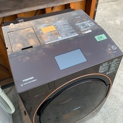 東芝 TOSHIBA ZABOON ドラム式洗濯乾燥機 洗濯12kg 乾燥7kg 右開き 斜型 温水抗菌ウルトラファインバブル洗浄 TW-127X9R 2020年製 の画像