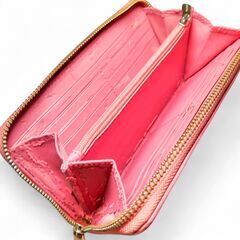 COACH 長財布　レザー　ピンク×ブラウンの画像