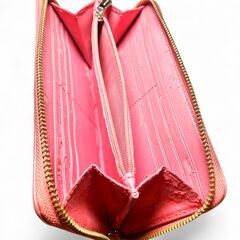 COACH 長財布　レザー　ピンク×ブラウンの画像