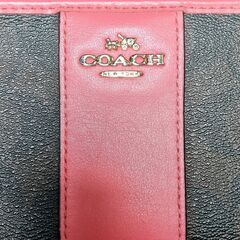 COACH 長財布　レザー　ピンク×ブラウンの画像
