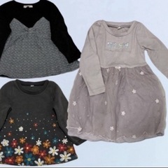 サイズ90  16点　秋冬　女の子　キッズ　長ズボン　長袖　　スカート　ワンピース　服の画像