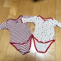 80サイズ　長袖ロンパース肌着5枚セットの画像