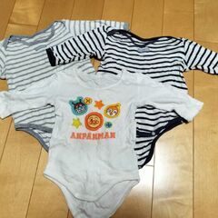 80サイズ　長袖ロンパース肌着5枚セットの画像