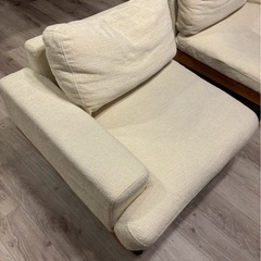 座面広め 2名掛けソファの画像