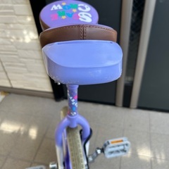 美品ブリヂストン18インチ一輪車パープルの画像