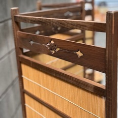 木製 衝立 パーテーション 4連 和風 すだれ 間仕切りの画像