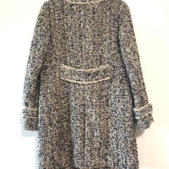 ツイードコート　ノーカラーコート　ブラック　ベージュ
の画像