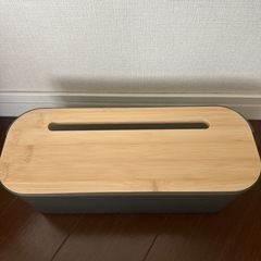 スリーコインズ　ケーブル収納　グレー　バンブーシリーズの画像