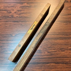 水平器　アンティーク木製　2台の画像
