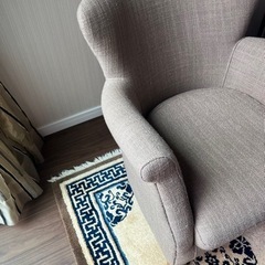 シングルソファ　ベージュの画像