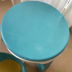 丸型 ミニテーブル チェアー　セット　机　椅子の画像