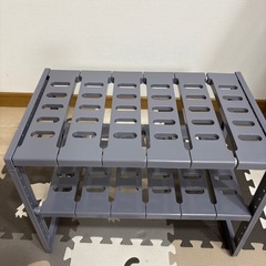 【ニトリ】伸縮式 2段ラック（グレー）幅調整OK＆頑丈タイプ✨の画像