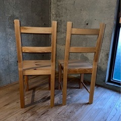 2脚セットIKEA イケア　木製ダイニングチェア　☆イス　椅子の画像