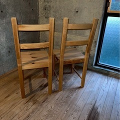 2脚セットIKEA イケア　木製ダイニングチェア　☆イス　椅子の画像