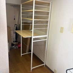 キッチンラック　可動式 天板 ゴミ箱 スライド 可動棚 幅80cmの画像