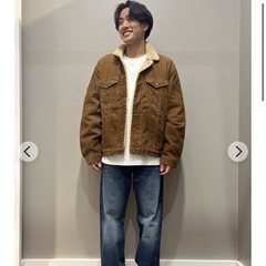 【美品】GAP コーデュロイ-ボアジャケット Lサイズ ブラウンの画像