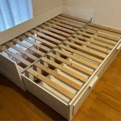 ベッドフレーム 引き出し付き 木製の画像