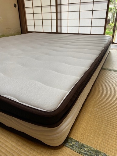 【販売先決定】RASIK LED照明付きステージベッド　※クイーンサイズ　ボンネルコイルマットレス付き