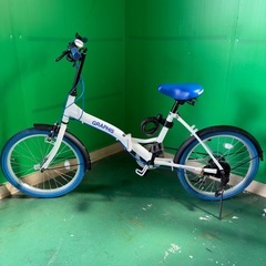 美品　GRAPHIS 折りたたみ自転車 ホワイト/ブルー の画像
