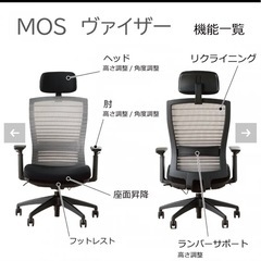 デスクチェア　ＭＯＳ　ヴァイザー　ＧＹ［ホームズオリジナル］の画像