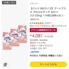 グーンプラス やわらかタッチ パンツ BIG おむつの画像