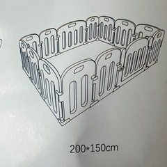 来月11月半ばまでになります。　縦150×横200×高さ65cm　大阪熊　ベビーサークル　pink×whiteの画像