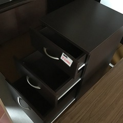 ●販売終了●袖机　3段　デスクチェスト　デスクワゴン　キャスター付き　中古品　の画像