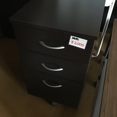 ●販売終了●袖机　3段　デスクチェスト　デスクワゴン　キャスター付き　中古品　の画像