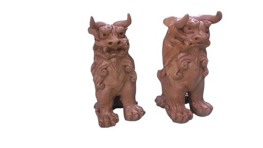 ツノありシーサー 14cm